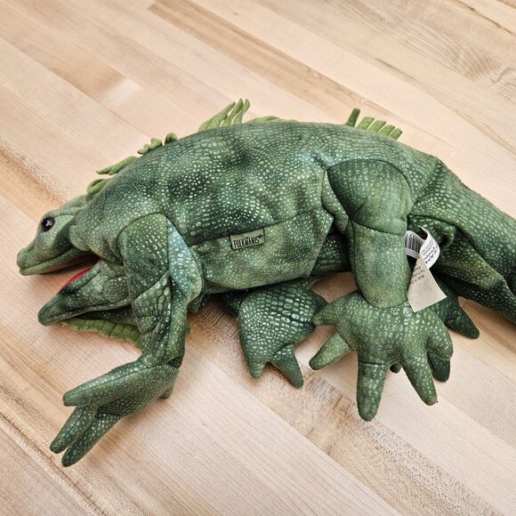 Folkmanis Green Iguana Hand Puppet Plush 32" Large Long Full Body Waldorf - Picture 3 of 9